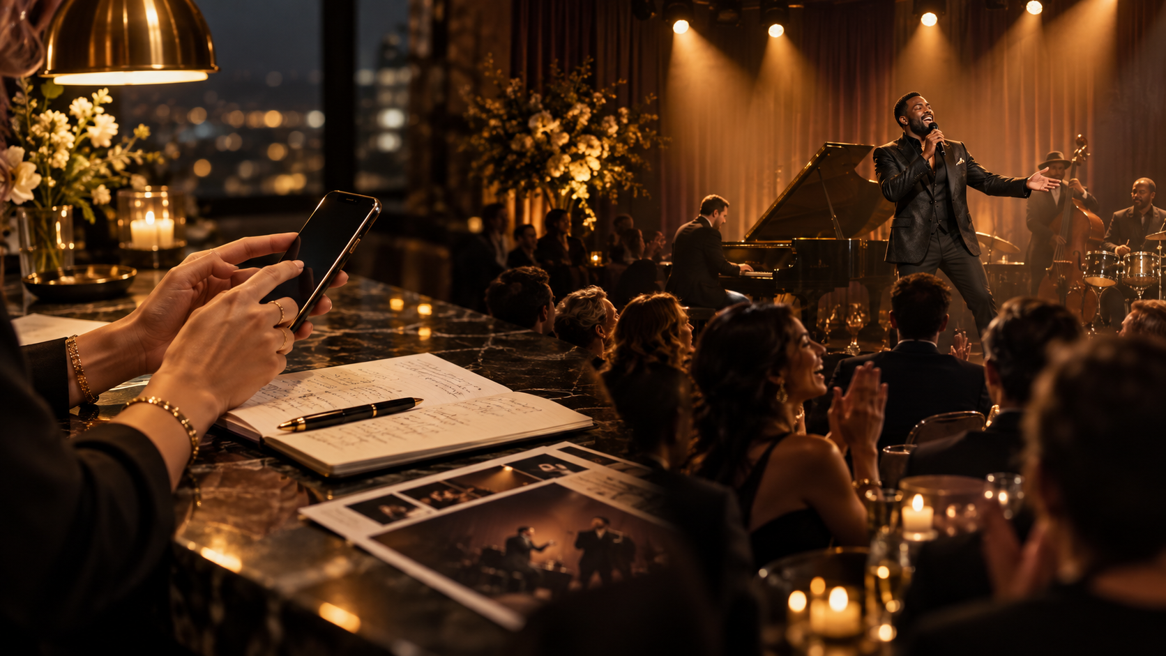 A booking confirmation becoming a live performance